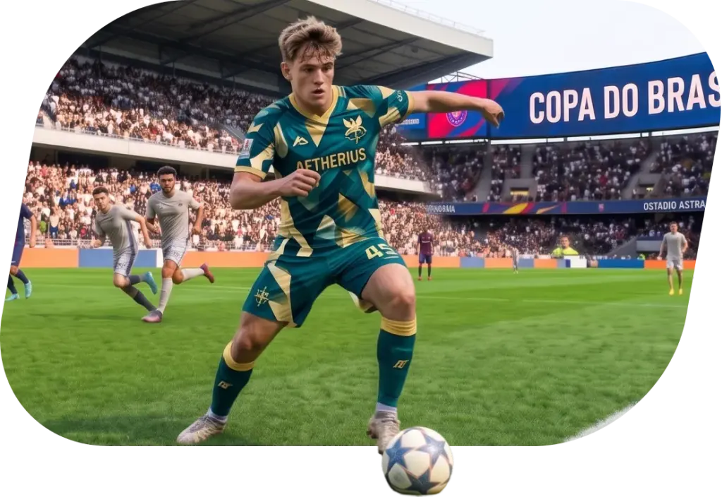 Jovem jogador em campo