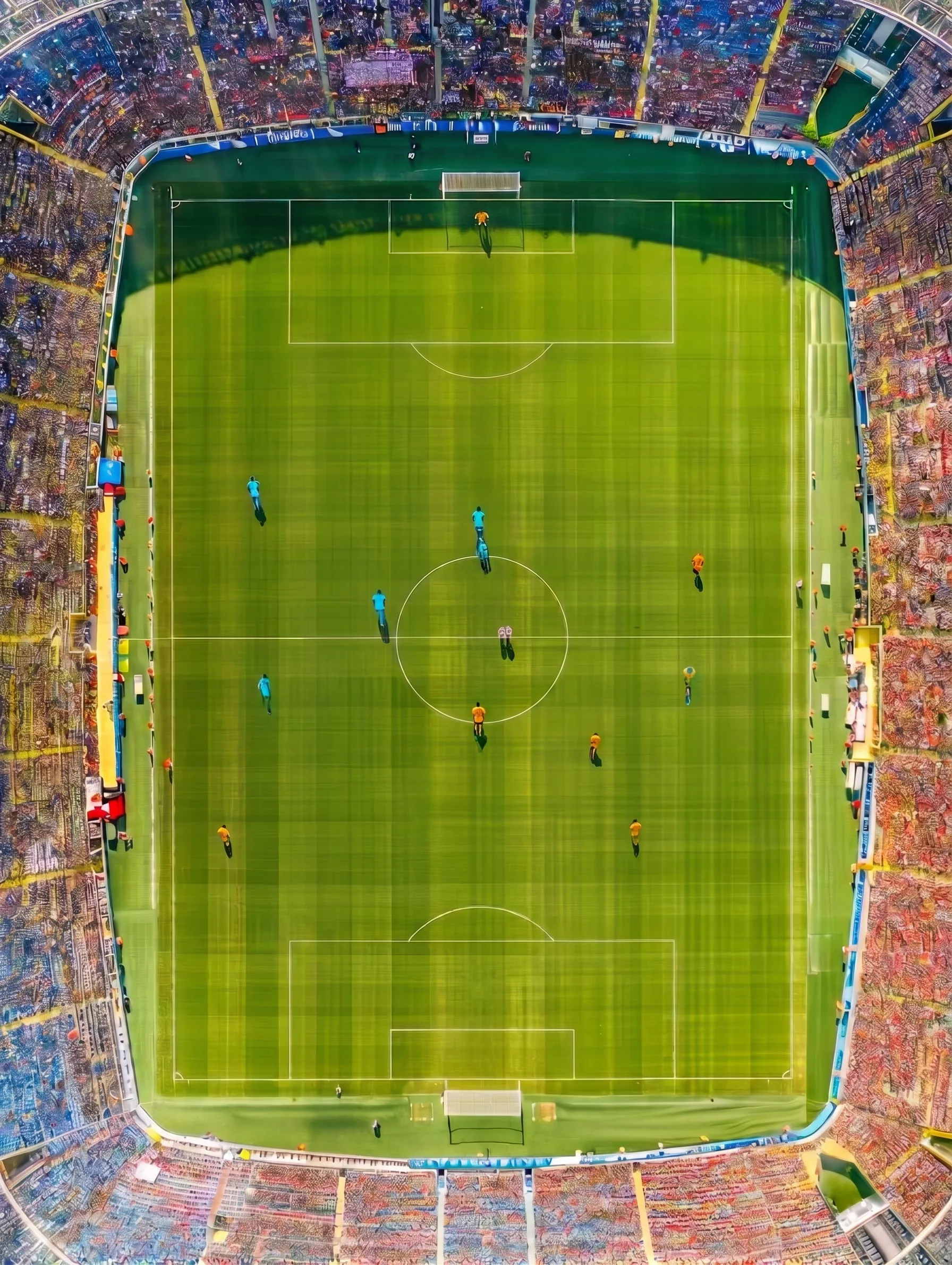 Campo de futebol visto de cima
